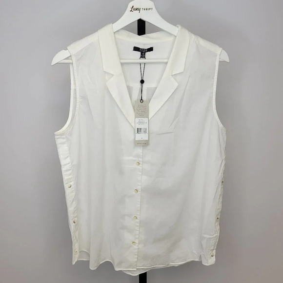NYDJ Sleeveless Button  Details Top - Picture 1 of 6